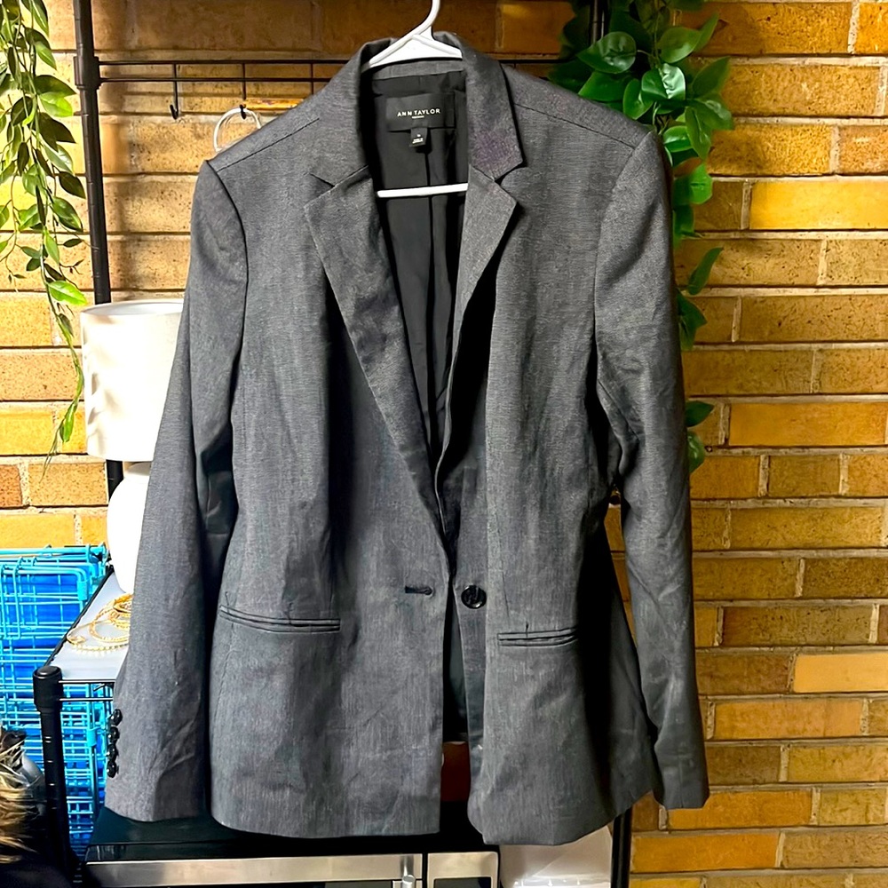 Ann Taylor Suit Jacket Grey/Black